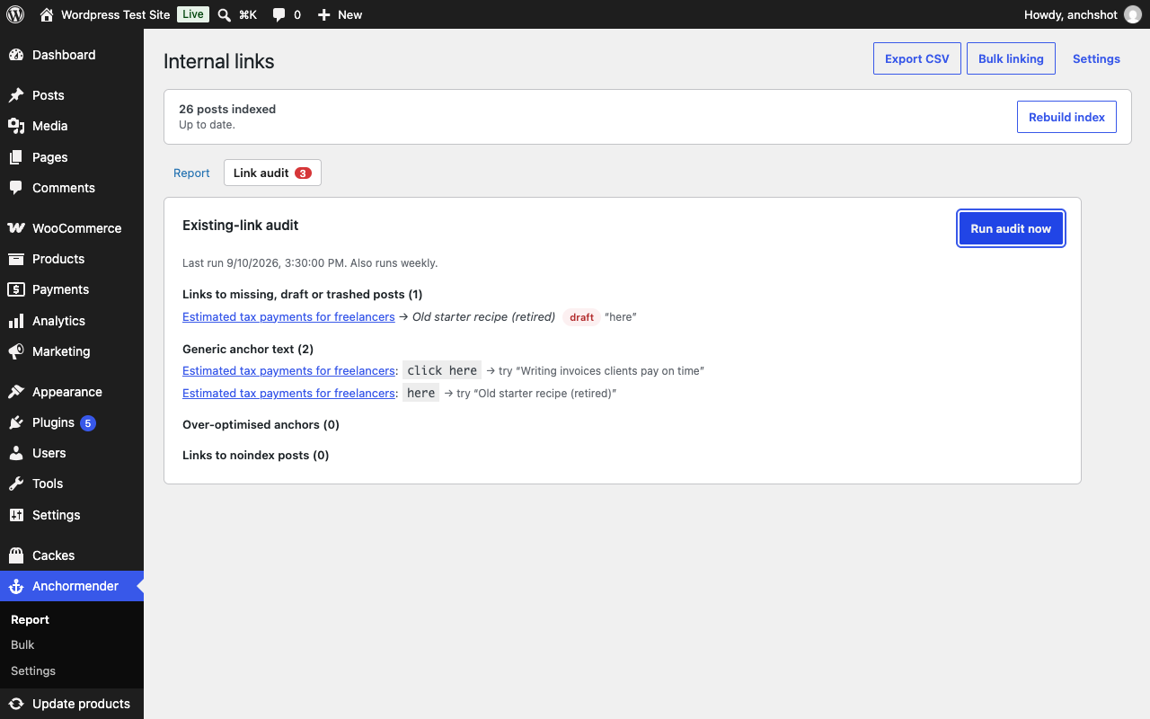 The existing-link audit.